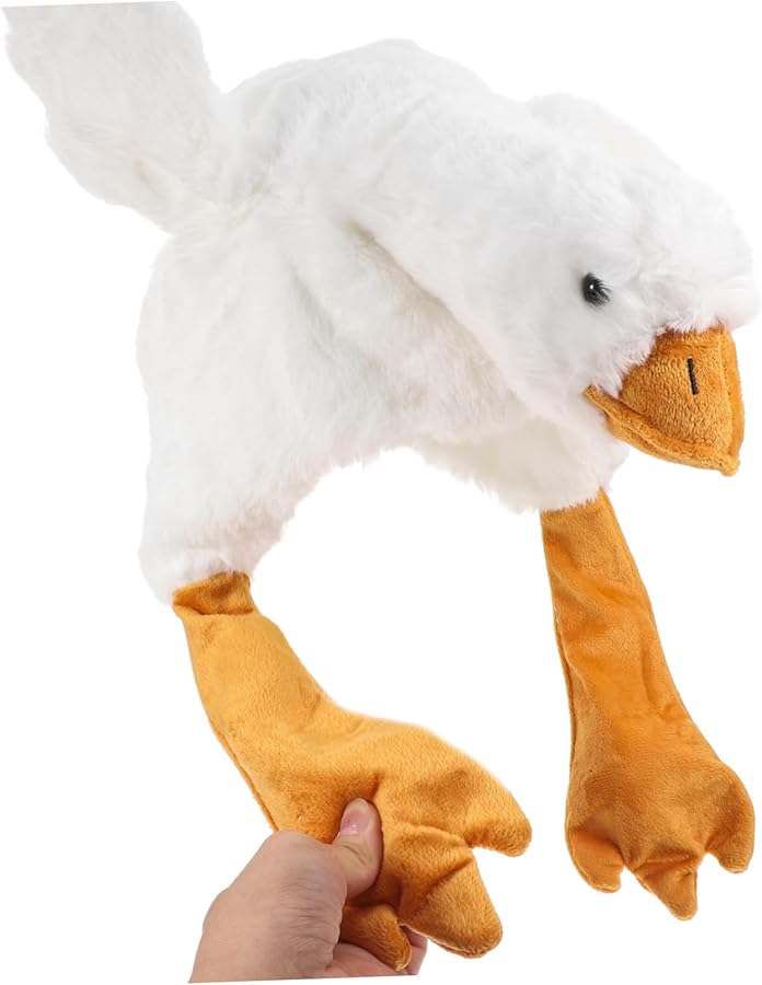 Interactive Goose Plush Headpiece Realistic Soft Prop For Storytelling Photo Shoots - Image 3